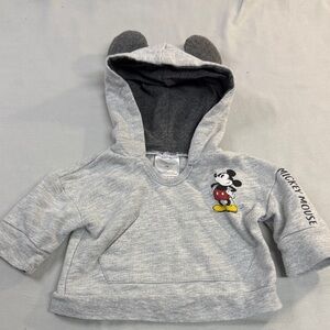 Disney - Mickey Mouse Grey Newborn Hoodie with Ears